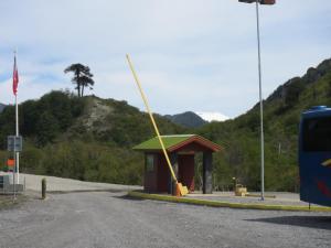 The entry gate to this remote outpost and border control point.